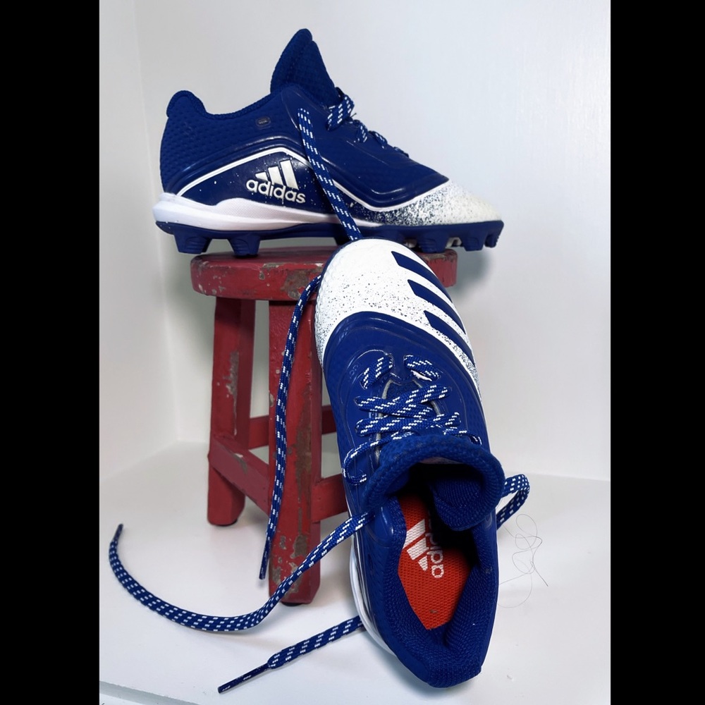 Adidas Icon V Youth Cleats- Size 12 - Blue and White- unisex